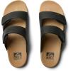 imageREEF Cushion Tradewind SL Mens Slides Adjustable Velcro Vegan Leather Straps Ultra Soft Cushion FootbedBlackTan
