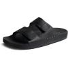 imageREEF Ojai Two Bar Womens Fashion Slide Sandal Premium Leather Soft Cushion FootbedBlack