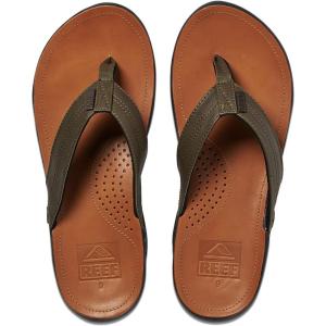 imageREEF JBay III Mens Full Grain Leather Flip FlopOlive Tan