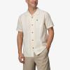 imageREEF Mens Woven Poplin Short Sleeve TeeAlmond Milk Lemmy