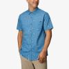 imageREEF Mens Woven Poplin Short Sleeve TeeParisian Blue Montana