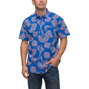 imageREEF Mens Woven Poplin Short Sleeve TeeOlympian Blue Culber