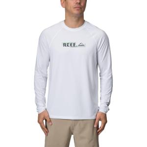 imageReef Mens Long Sleeve RashguardBright White Kean Raglan