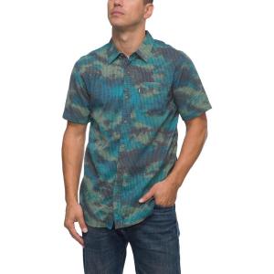 imageREEF Mens Camp Fit Woven Short Sleeve TeeDark Ivy Claude