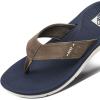 imageReef Mens Santa Ana Flip Flop Arch Support Water Friendly Non Marking OutsoleNavyKhaki