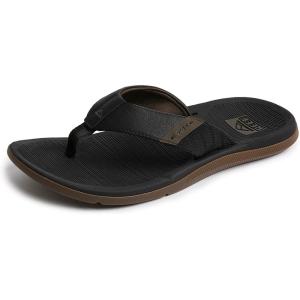 imageReef Mens Santa Ana Flip Flop Arch Support Water Friendly Non Marking OutsoleBlack