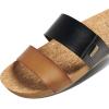 imageREEF Cushion Vista Womens Fashion Slide Sandal Vegan Leather Strap Ultra Soft Cushion FootbedBlack Duo