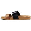 imageREEF Cushion Vista Womens Fashion Slide Sandal Vegan Leather Strap Ultra Soft Cushion FootbedBlack Duo