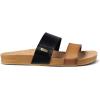 imageREEF Cushion Vista Womens Fashion Slide Sandal Vegan Leather Strap Ultra Soft Cushion FootbedBlack Duo