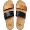 imageREEF Cushion Vista Womens Fashion Slide Sandal Vegan Leather Strap Ultra Soft Cushion FootbedBlack Duo