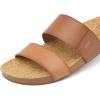 imageREEF Cushion Vista Womens Fashion Slide Sandal Vegan Leather Strap Ultra Soft Cushion FootbedEspresso Duo