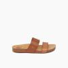 imageREEF Cushion Vista Womens Fashion Slide Sandal Vegan Leather Strap Ultra Soft Cushion FootbedEspresso Duo