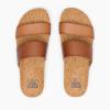 imageREEF Cushion Vista Womens Fashion Slide Sandal Vegan Leather Strap Ultra Soft Cushion FootbedEspresso Duo