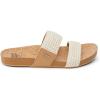 imageREEF Cushion Vista Womens Fashion Slide Sandal Vegan Leather Strap Ultra Soft Cushion FootbedNatural Crochet Textile