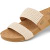 imageREEF Cushion Vista Womens Fashion Slide Sandal Vegan Leather Strap Ultra Soft Cushion FootbedNatural Crochet Textile