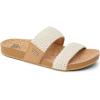 imageREEF Cushion Vista Womens Fashion Slide Sandal Vegan Leather Strap Ultra Soft Cushion FootbedNatural Crochet Textile