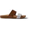 imageREEF Cushion Vista Womens Fashion Slide Sandal Vegan Leather Strap Ultra Soft Cushion FootbedWhite Duo