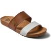 imageREEF Cushion Vista Womens Fashion Slide Sandal Vegan Leather Strap Ultra Soft Cushion FootbedWhite Duo