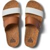 imageREEF Cushion Vista Womens Fashion Slide Sandal Vegan Leather Strap Ultra Soft Cushion FootbedWhite Duo