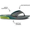 imageREEF Fanning Mens Bottle Opener Flip Flop Arch Support Durable Outsole Water FriendlyGrey Volt