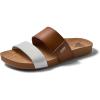 imageREEF Cushion Vista Womens Fashion Slide Sandal Vegan Leather Strap Ultra Soft Cushion FootbedWhite Duo
