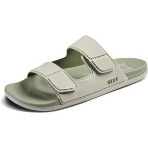 imageREEF Cushion Tradewind Mens Fashion Slides Adjustable Velcro Straps Ultra Soft Cushion Footbed Arch SupportStoneOlive