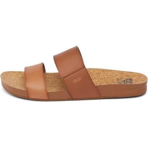 imageREEF Cushion Vista Womens Fashion Slide Sandal Vegan Leather Strap Ultra Soft Cushion FootbedEspresso Duo