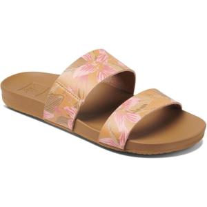 imageREEF Cushion Vista Womens Fashion Slide Sandal Vegan Leather Strap Ultra Soft Cushion FootbedHibiscus