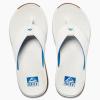 imageREEF Deckhand Mens Water Friendly Flip Flop Boat Friendly No Slip Traction Quick DryWhiteBlue