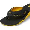 imageREEF Fanning Pregame Mens Bottle Opener Flip Flop Arch Support Durable Outsole Water FriendlyBlackYellow
