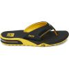 imageREEF Fanning Pregame Mens Bottle Opener Flip Flop Arch Support Durable Outsole Water FriendlyBlackYellow