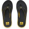 imageREEF Fanning Pregame Mens Bottle Opener Flip Flop Arch Support Durable Outsole Water FriendlyBlackYellow