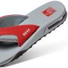 imageREEF Fanning Pregame Mens Bottle Opener Flip Flop Arch Support Durable Outsole Water FriendlyRedGrey