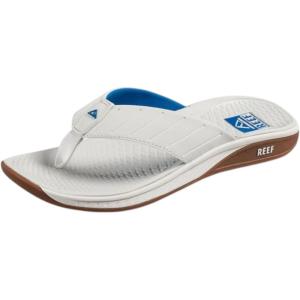imageREEF Deckhand Mens Water Friendly Flip Flop Boat Friendly No Slip Traction Quick DryWhiteBlue