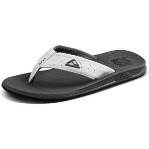 imageREEF Phantoms Mens Beach Flip Flop Water Friendly Soft and Supportive Molded FootbedGreyWhite