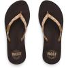 imageReef Womens Ginger Beach Flip Flop Soft Woven StrapBrownPeach