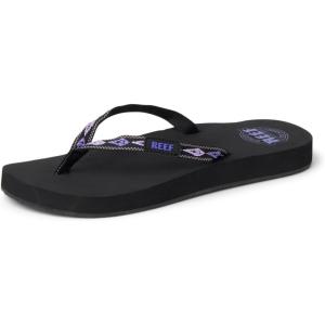 imageReef Womens Ginger Beach Flip Flop Soft Woven StrapBlackPurple