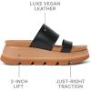 imageREEF Womens Vista Luxe Siaa Platform Sandal Vegan Leather Strap Ultra Cushion FootbedBlackTan