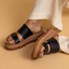 imageREEF Womens Vista Luxe Siaa Platform Sandal Vegan Leather Strap Ultra Cushion FootbedCocoaBlack