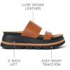 imageREEF Womens Vista Luxe Siaa Platform Sandal Vegan Leather Strap Ultra Cushion FootbedCocoaBlack