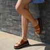 imageREEF Womens Vista Luxe Siaa Platform Sandal Vegan Leather Strap Ultra Cushion FootbedCocoaBlack