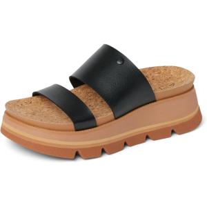 imageREEF Womens Vista Luxe Siaa Platform Sandal Vegan Leather Strap Ultra Cushion FootbedBlackTan