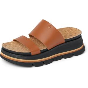 imageREEF Womens Vista Luxe Siaa Platform Sandal Vegan Leather Strap Ultra Cushion FootbedCocoaBlack