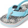 imageREEF Little Ahi UnisexChild Beach Flip Flop Soft Cushion Footbed Water Friendly BackstrapLight Blue Palm