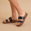imageREEF Womens Vista Luxe Thea Platform Sandal Vegan Leather Strap Ultra Cushion FootbedBlackTan