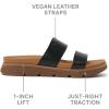 imageREEF Womens Vista Luxe Thea Platform Sandal Vegan Leather Strap Ultra Cushion FootbedBlackTan