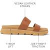 imageREEF Womens Vista Luxe Thea Platform Sandal Vegan Leather Strap Ultra Cushion FootbedLeather Brown
