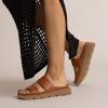imageREEF Womens Vista Luxe Thea Platform Sandal Vegan Leather Strap Ultra Cushion FootbedLeather Brown