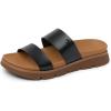 imageREEF Womens Vista Luxe Thea Platform Sandal Vegan Leather Strap Ultra Cushion FootbedBlackTan