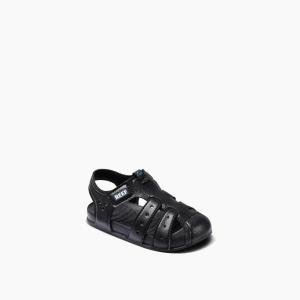imageREEF ToddlerLittle Kid Water Beachy Fisherman Sandal Water Friendly Adjustable Velcro Strap Closed ToeBlack